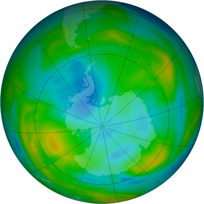 Antarctic ozone map for 08 June 1981